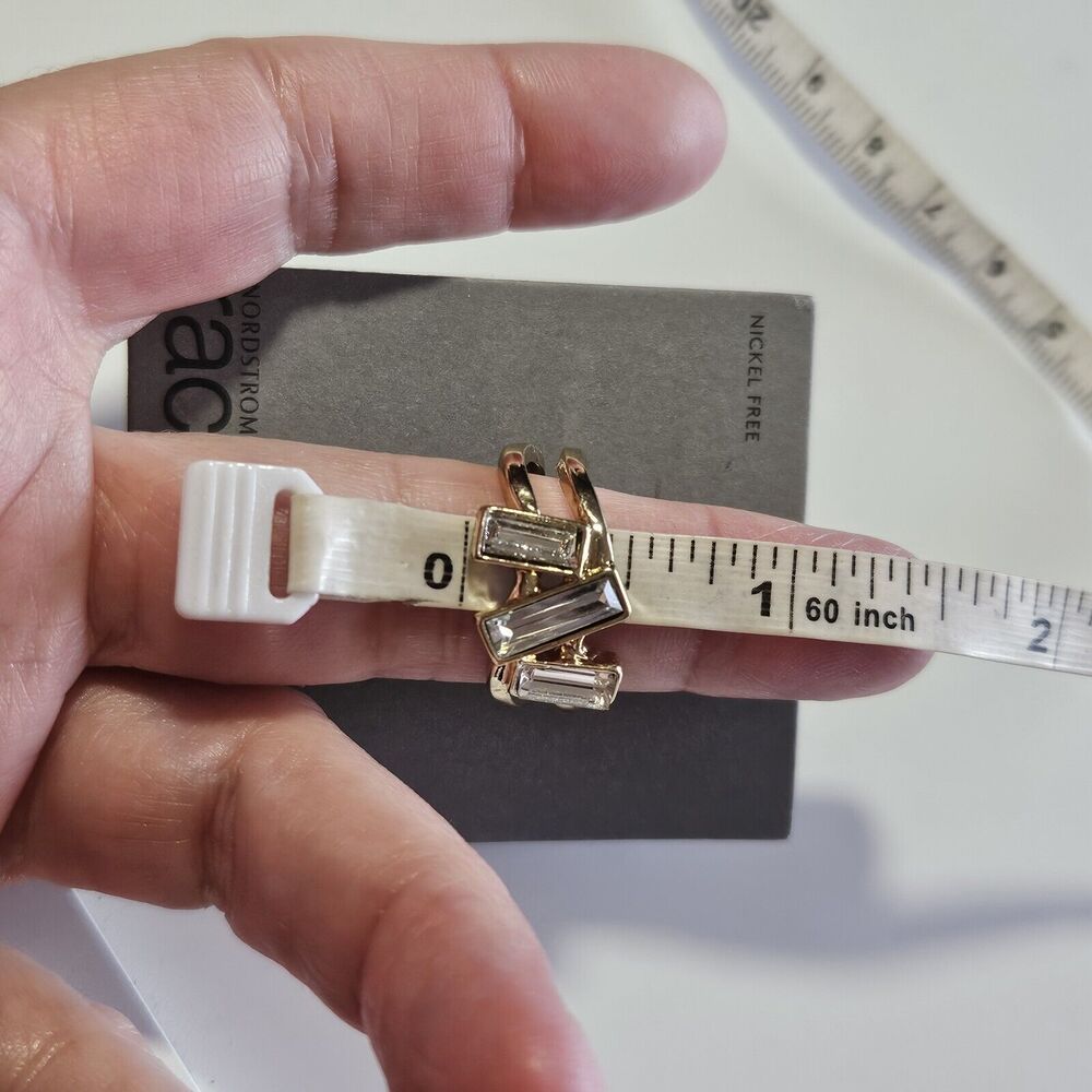 **Last Chance!! Final Sale** Nordstrom Rack Gold Tone Rectangular Rhinestone 8 - Picture 8 of 11